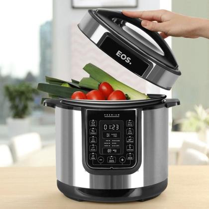 Imagem de Panela De Pressão Elétrica Caçarola Multicooker Multiuso Digital Inox 6l Epp60di 220v - Eos 220v