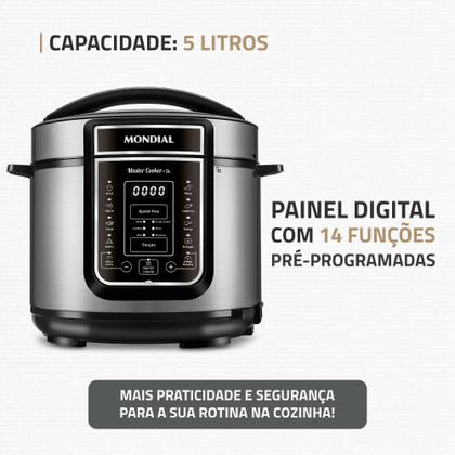 Imagem de Panela de Pressão Elétrica Digital PE-38 5L 900W Mondial