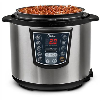Imagem de Panela de Pressão Elétrica Inox Midea 6 Litros - Painel Digital, Timer e 6 funções - PPA72 -
