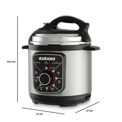 Imagem de Panela de Pressão Elétrica Itatiaia Essencial 3L 700W Inox Preto 220V