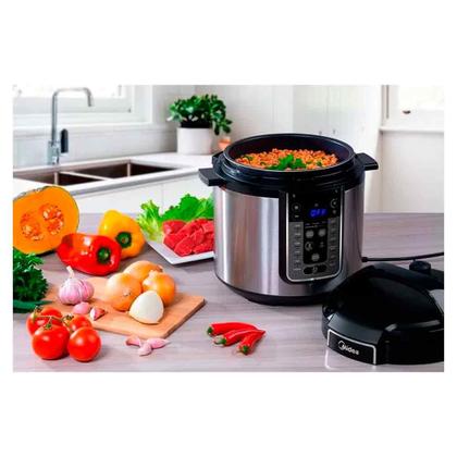 Imagem de Panela de Pressão Elétrica MasterSteam Midea Preta e Inox - PPG70S