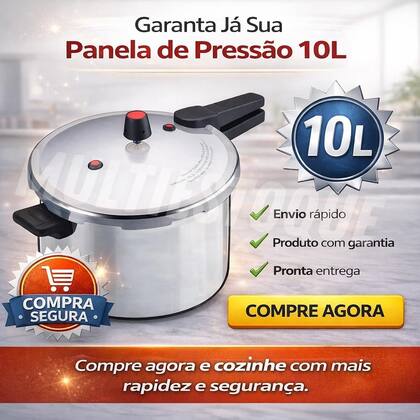 Imagem de Panela de Pressão Fechamento Externo 10L Cozinhe Mais Rápido