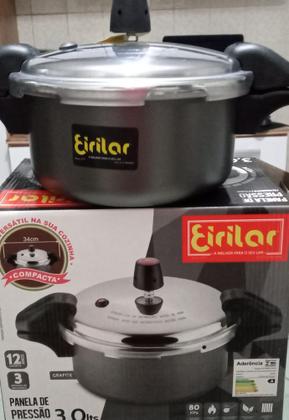 Imagem de Panela de pressão fechamento externo 3 litro grafite c/alça eirilar.