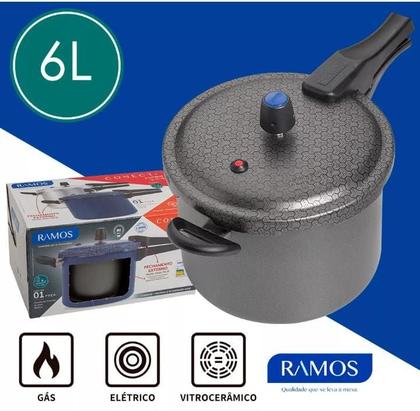 Imagem de Panela de Pressão fechamento externo Antiaderente 6 litros Ramos