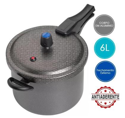 Imagem de Panela de Pressão fechamento externo Antiaderente 6 litros Ramos