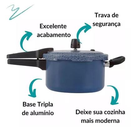 Imagem de Panela de Pressão fechamento externo Antiaderente 6 litros Ramos