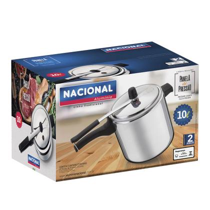Imagem de Panela De Pressão Fechamento Interno 10L Polido Nacional