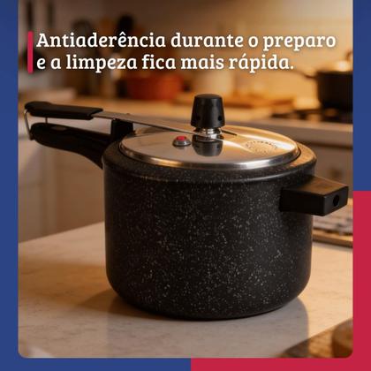 Imagem de Panela De Pressão Fechamento Interno Antiaderente 4,5 Preto