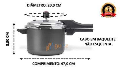 Imagem de Panela de pressão indução 4,5 litros antiaderente quartzo não gruda Multiflon