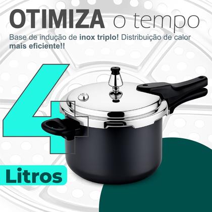 Imagem de Panela De Pressão Indução E Gás 4 e 7 Litros Antiaderente Tamanho Grande Linha Premium