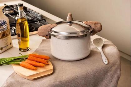 Imagem de Panela de Pressão Pressure 5,4 Litros Revestimento Cerâmico Fundo de Indução Brinox - Vanilla