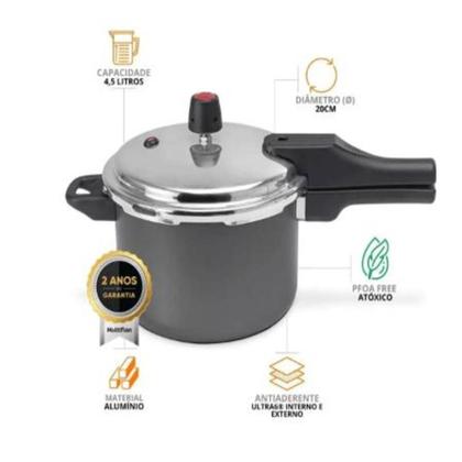 Imagem de Panela de Pressão Quartzo Preta 4.5L - MULTIFLON