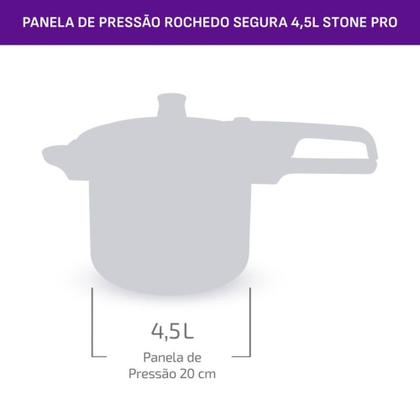 Imagem de Panela de Pressão Segura 4,5 Litros Stone Pro Rochedo