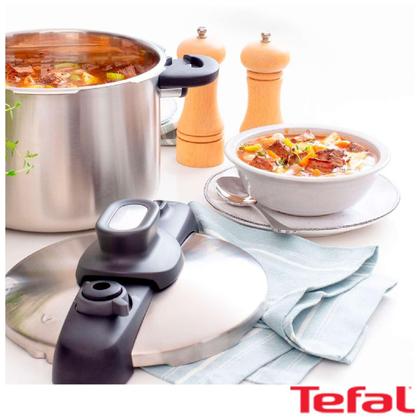 Tefal Secure Trendy P2580703 - Autocuiseur 6L Avec 2 Niveaux De Cuisson - Compatible Induction - Noir Et Vert