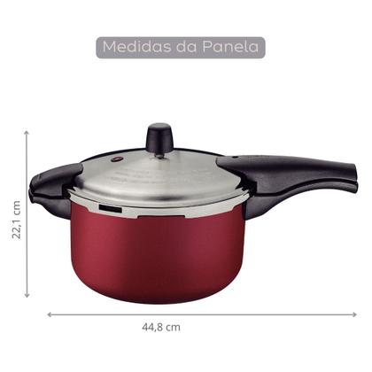 Imagem de Panela De Pressão Tramontina 6 Litros Vancouver Effect Fechamento Externo Antiaderente