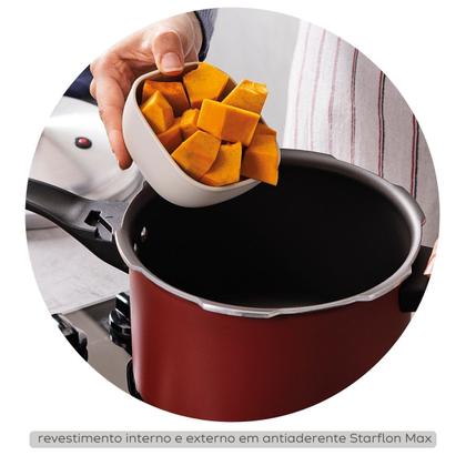 Imagem de Panela De Pressão Tramontina 6 Litros Vancouver Effect Fechamento Externo Antiaderente