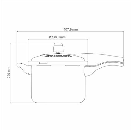 Imagem de Panela de Pressão Tramontina Vancouver 20cm 4,5L Preto