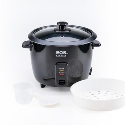 Imagem de Panela Elétrica de Arroz 8 Xícaras EOS Premium Pratic Tampa de Vidro Preto EPA08P 110V