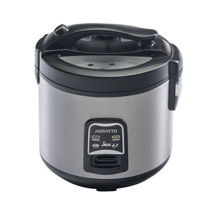 Imagem de Panela Elétrica de Arroz e Legumes 6 Xícaras 110V Antiaderente 400W Arrozeira Inox Agratto 127V