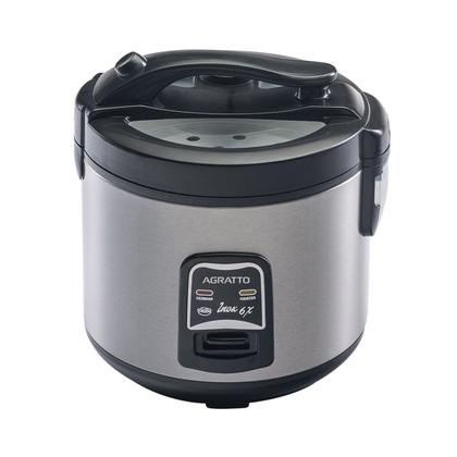 Imagem de Panela Elétrica de Arroz e Legumes 6 Xícaras 110V Antiaderente 400W Arrozeira Inox Agratto 127V