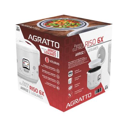 Imagem de Panela Elétrica de Arroz e Legumes Riso PA6X Branca 400W Agratto 127V