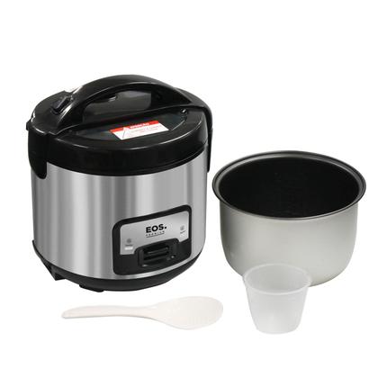 Imagem de Panela Elétrica De Arroz EOS 10 Xicaras Inox Preta Tampa Vidro Clear Glass EPA10PI 110V