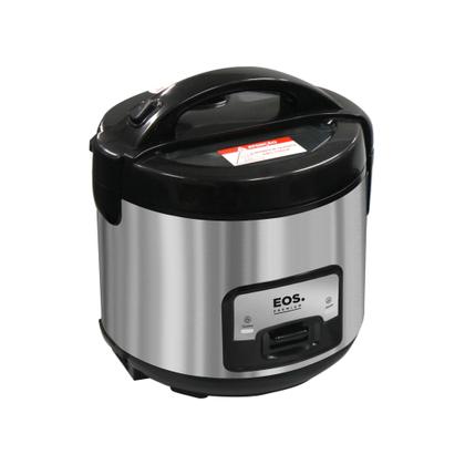 Imagem de Panela Elétrica De Arroz EOS 10 Xicaras Inox Preta Tampa Vidro Clear Glass EPA10PI 110V