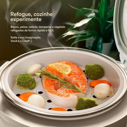 Imagem de Panela Elétrica De Arroz EOS 10 Xicaras Inox Preta Tampa Vidro Clear Glass EPA10PI 110V