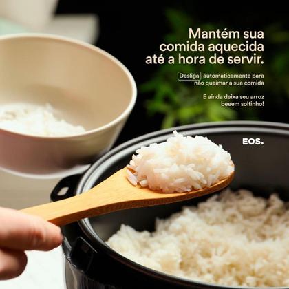Imagem de Panela Elétrica De Arroz EOS 10 Xicaras Inox Preta Tampa Vidro Clear Glass EPA10PI 110V