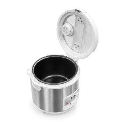 Imagem de Panela Elétrica de Arroz EOS 5 Xícaras Inox Branca com Tampa de Vidro Clear Glass EPA05BI 220V 220V