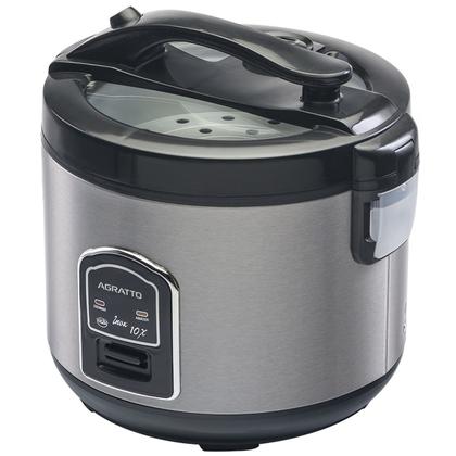 Imagem de Panela Elétrica de Arroz Legumes Inox 10 Xícaras Antiaderente 700W Arrozeira Inox Agratto