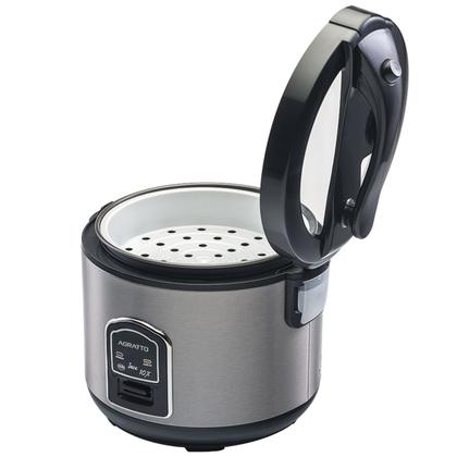Imagem de Panela Elétrica de Arroz Legumes Inox 10 Xícaras Antiaderente 700W Arrozeira Inox Agratto