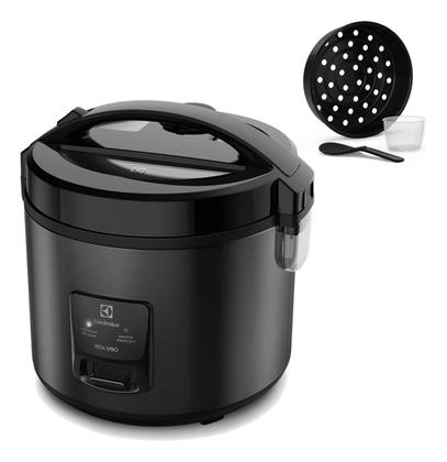 Imagem de Panela Elétrica Electrolux vapor arroz 3,5L 10 Xícaras 2 em 1 timer panela antiaderente tampa com visor transparente ERC30 preto por Rita Lobo