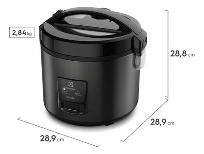 Imagem de Panela Elétrica Electrolux vapor arroz 3,5L 10 Xícaras 2 em 1 timer panela antiaderente tampa com visor transparente ERC30 preto por Rita Lobo