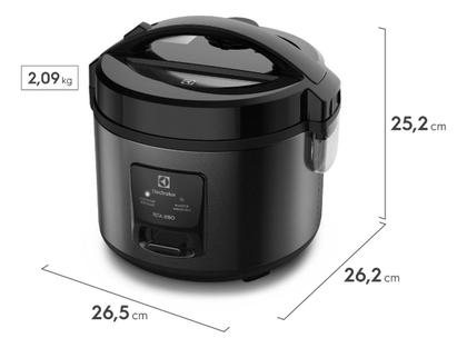 Imagem de Panela Elétrica Electrolux vapor arroz capacidade 2L 6 Xícaras 2 em 1 timer panela antiaderente tampa com visor transparente ERC10 inox por Rita Lobo