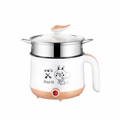 Imagem de Panela elétrica multifunção multicooker multicooker mini low power pequena panela elétrica pequena para o padrão de coelho de viagem 1.8L Multicookers