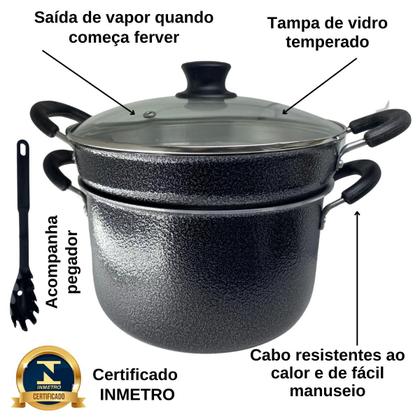 Imagem de Panela espagueteira para macarrão legumes 2 em 1 a vapor