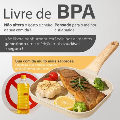 Imagem de Panela Frigideira Japonesa De Alta Qualidade Quadrada Antiaderente Cerâmica Top