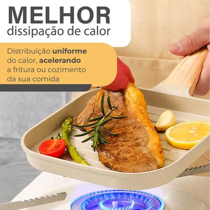 Imagem de Panela Frigideira Japonesa De Alta Qualidade Quadrada Antiaderente Cerâmica Top