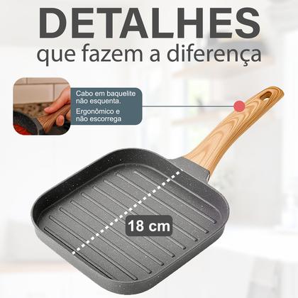 Imagem de Panela Frigideira Japonesa De Alta Qualidade Quadrada Antiaderente Cerâmica Top