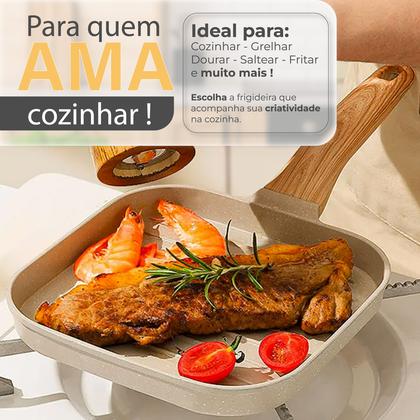 Imagem de Panela Frigideira Japonesa De Alta Qualidade Quadrada Antiaderente Cerâmica Top