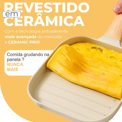 Imagem de Panela Frigideira Japonesa De Alta Qualidade Quadrada Antiaderente Cerâmica Top