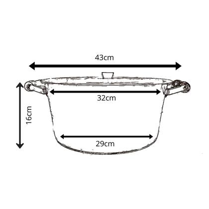 Imagem de Panela Grande Alumínio Reforçado Industrial 32cm