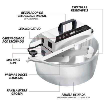 Imagem de Panela Mexedora Misturador Elétrico Saro 10 Litros Inox doce