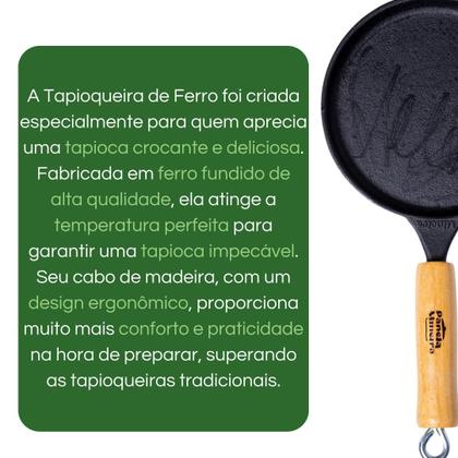 Imagem de Panela Mineira P/ Tapioqueira Porções Peixes Carnes Cabo Madeira 19 cm Alta Qualidade
