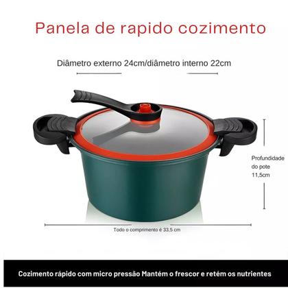 Imagem de Panela Multifuncional Micro Pressão Antiaderentes Assa Frita
