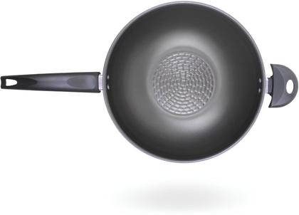 Imagem de Panela Para Fogão de Indução Frigideira Wok 4,5l Antiaderente Tampa de Vidro