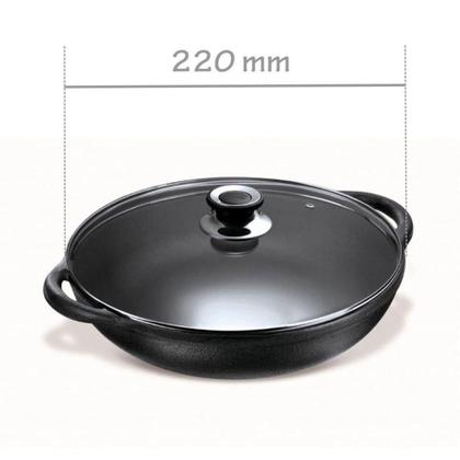 Imagem de Panela Parmegiana Alça Ferro Fundido Base Oval Grelhar Fritar Cozinhar Servir Panela Mineira