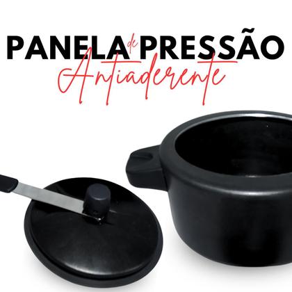 Imagem de Panela Pressão 2,5 Litros Antiaderente Teflon Preto Resistente