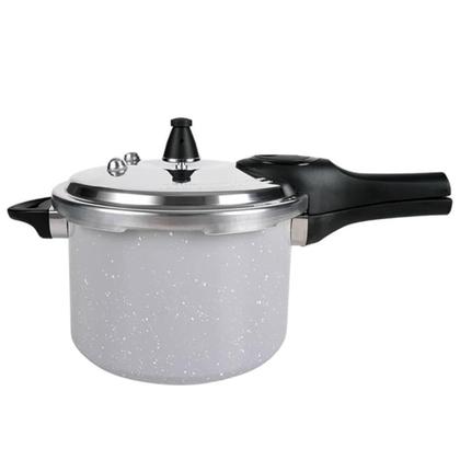 Imagem de Panela Pressão Antiaderente Cerâmica Brinox 4,2 Litros Cooktop Fogão Indução Fechamento Externo Gris